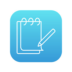 Image showing Notepad with pencil line icon.