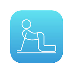 Image showing Man practicing yoga line icon.