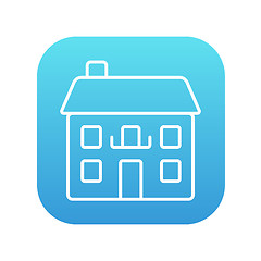 Image showing Two storey detached house line icon.