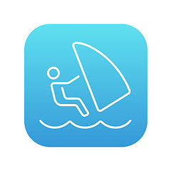 Image showing Wind surfing line icon.