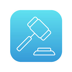 Image showing Auction gavel line icon.