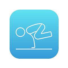 Image showing Man practicing yoga line icon.