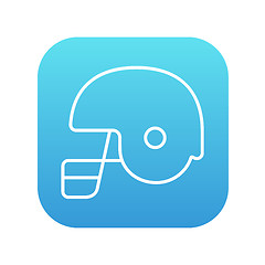 Image showing Hockey helmet line icon.