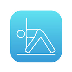 Image showing Man practicing yoga line icon.