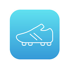 Image showing Football boot line icon.