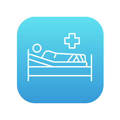 Image showing Patient lying on bed line icon.