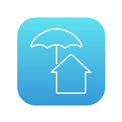 Image showing House under umbrella line icon.