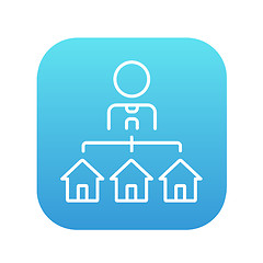 Image showing Real estate agent with three houses line icon.