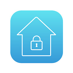 Image showing House with closed lock line icon.