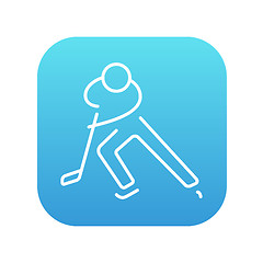 Image showing Hockey player line icon.