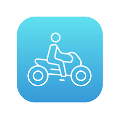 Image showing Man riding motorcycle line icon.