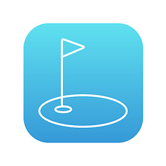 Image showing Golf hole with flag line icon.