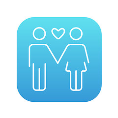 Image showing Couple in love line icon.