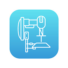 Image showing Industrial automated robot line icon.