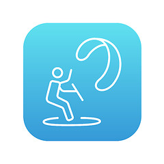 Image showing Kite surfing line icon.