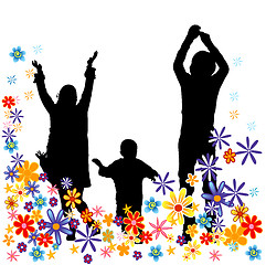 Image showing family silhouettes