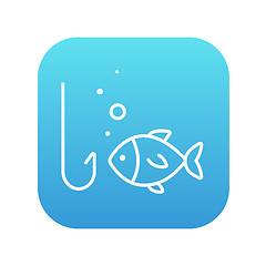 Image showing Fish with hook line icon.