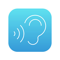 Image showing Ear and sound waves line icon.