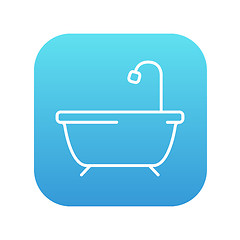 Image showing Bathtub with shower line icon.