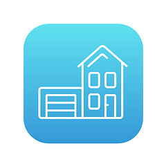 Image showing House with garage line icon.