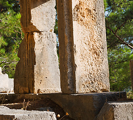 Image showing  ruins stone and theatre in  antalya  arykanda turkey asia sky a