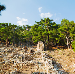 Image showing  ruins stone and theatre in  antalya  arykanda turkey asia sky a