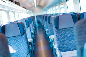 Image showing Blue train interior