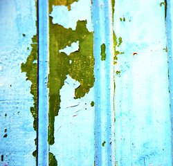 Image showing blue hinges      rusty      morocco in africa green