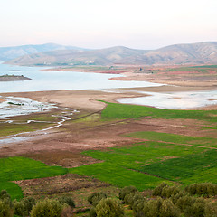 Image showing pond and lake in the mountain morocco land 