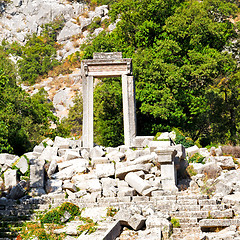 Image showing  anatolia heritage ruins   from the hill in asia turkey termesso