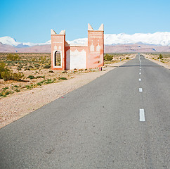 Image showing gate   in todra gorge morocco africa and  village