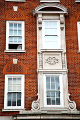 Image showing in europe cold red brick c   historical window