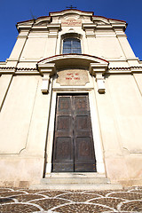 Image showing  lombardy    in  the carbonate   brick tower sidewalk italy 