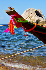 Image showing prow   the  kho tao bay isle   south china sea 