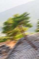 Image showing  ruins stone and theatre in  antalya  blurred