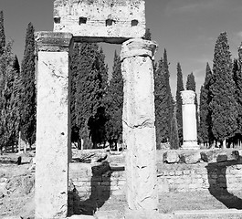 Image showing and the roman temple history pamukkale    old construction in as