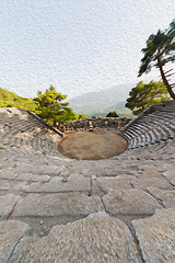 Image showing  ruins stone and theatre in  antalya  arykanda turkey asia sky a