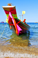 Image showing boat prow    the  kho tao bay isle 