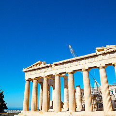 Image showing statue acropolis athens   place  and  historical    in greece th