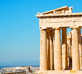 Image showing statue acropolis athens   place  and  historical    in greece th