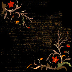 Image showing grunge floral composition