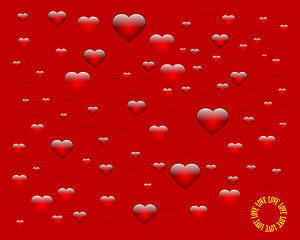Image showing hearts on a red background