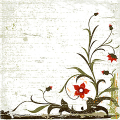 Image showing grunge floral composition