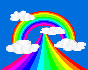 Image showing rainbow with clouds bright colors