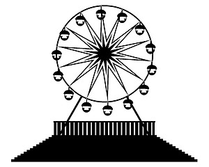 Image showing silhouette Ferris wheels