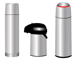 Image showing three thermos