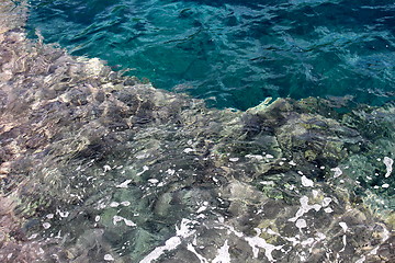 Image showing The limit between shallow and deep Water at Menorca in the Mediterranean Sea.