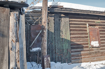 Image showing Abandoned old house after fire in Tyumen. Russia