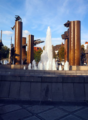 Image showing Zand Square fountain statue sculpture architecture in Bruges Bel