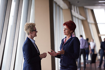 Image showing business woman goup at modern bright office